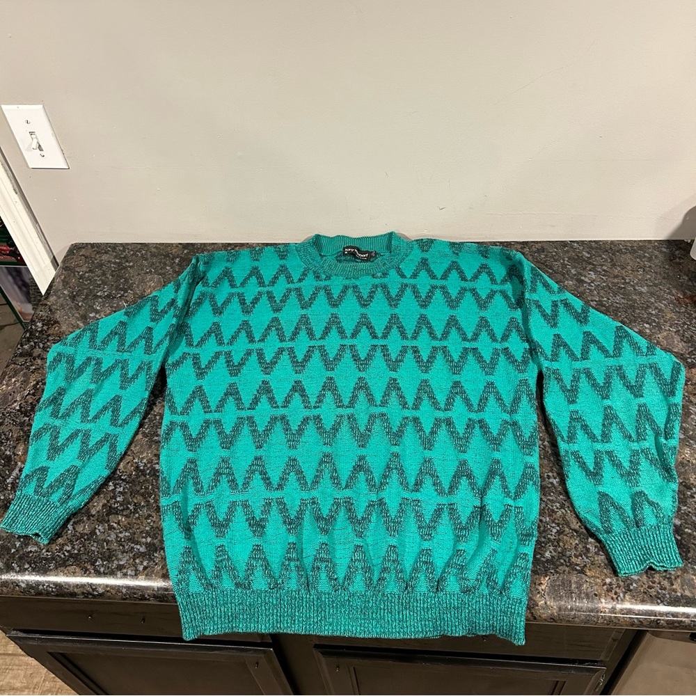 Tony Lambert Vintage Men’s Sweater Green Medium Made in USA